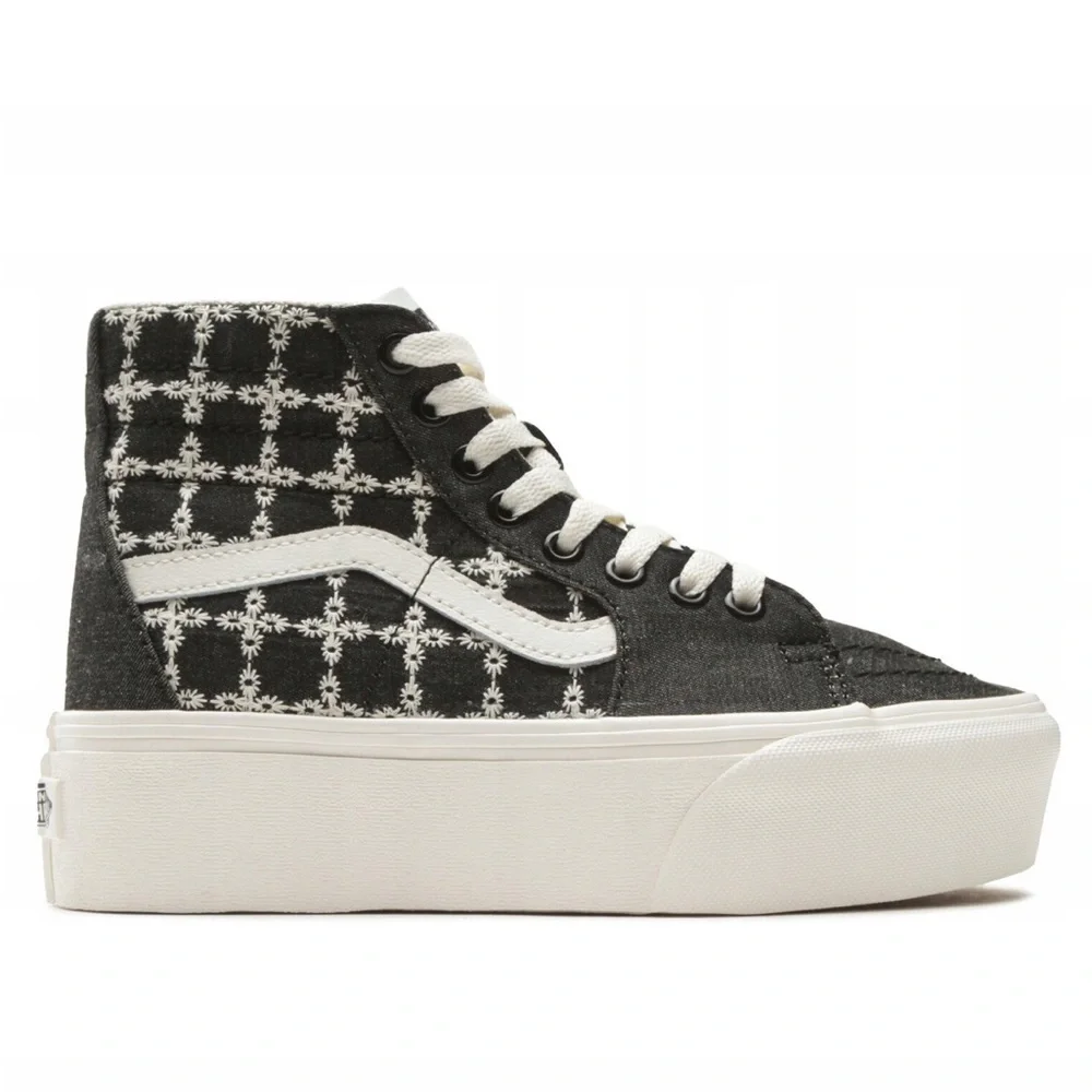 Vans Women's Black and White Patterned High-Tops